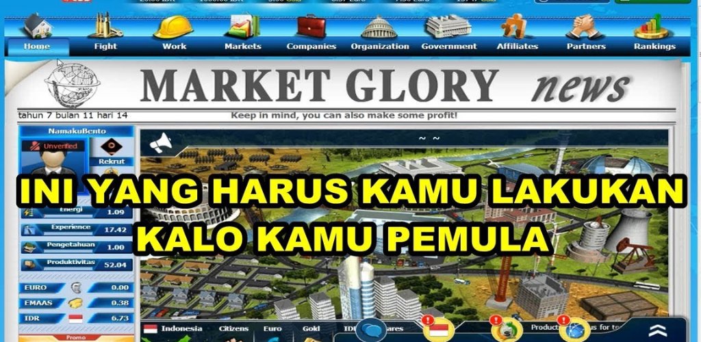 MarketGlory Sebuah Game Simulasi Bisnis di Mana Anda Dapat Menghasilkan Uang.